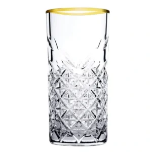 TIMELESS 295 ML VASO ALTO BORDE DORADO PASABAHCE