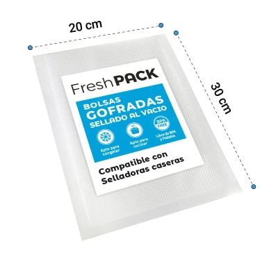 (PACK 100) BOLSAS GOFRADAS 20 X 30 CM PARA SELLADO AL VACÍO