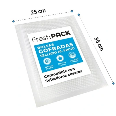 (PACK 100) BOLSAS GOFRADAS 25 X 35 CM PARA SELLADO AL VACÍO