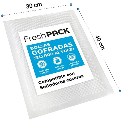 (PACK 100) BOLSAS GOFRADAS 30 X 40 CM PARA SELLADO AL VACÍO